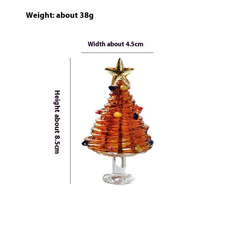 Christmas Winding Wire Glass Craft Decoration with Light - Handmade Festive Ornament