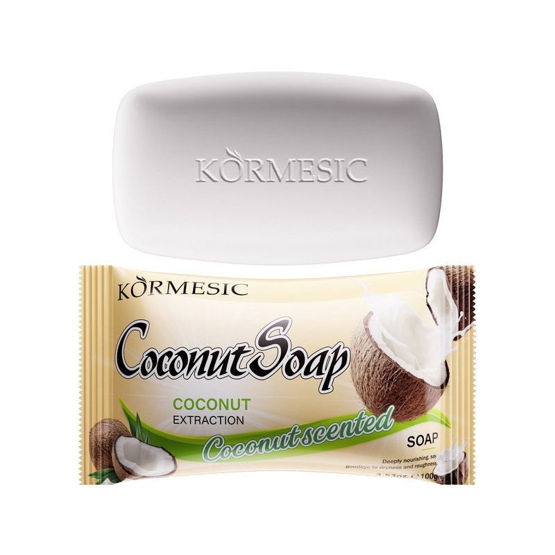 Coconut Soap Bar 100g - White Machine Soap for Bathroom Use