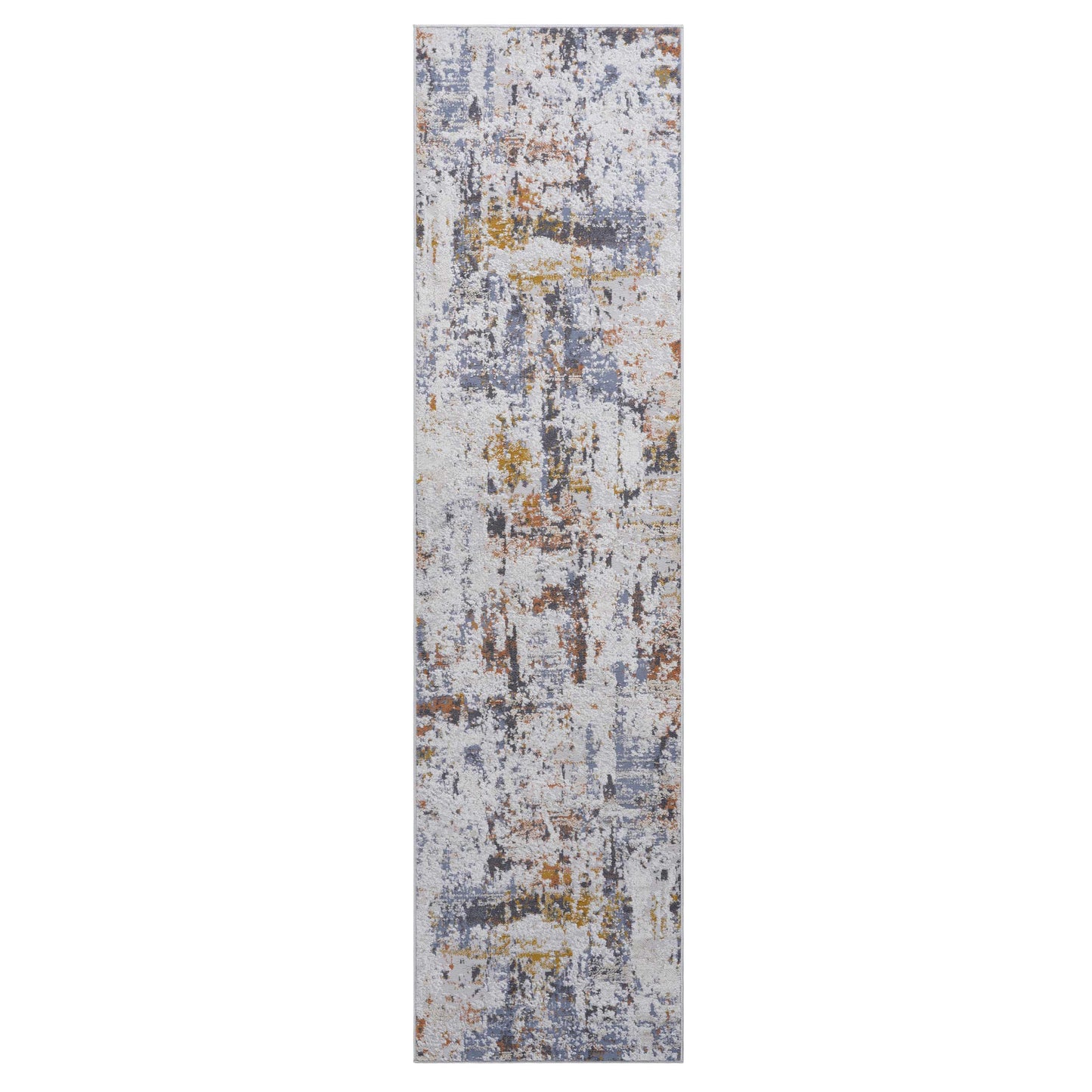 PAYAS 2X8 Ivory Blue Abstract Runner Rug