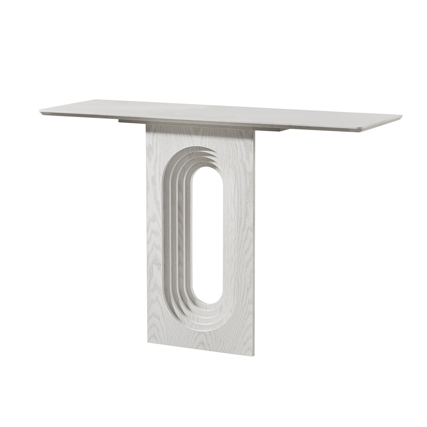 47.24-Inch Modern White Console Table with Loopback Design