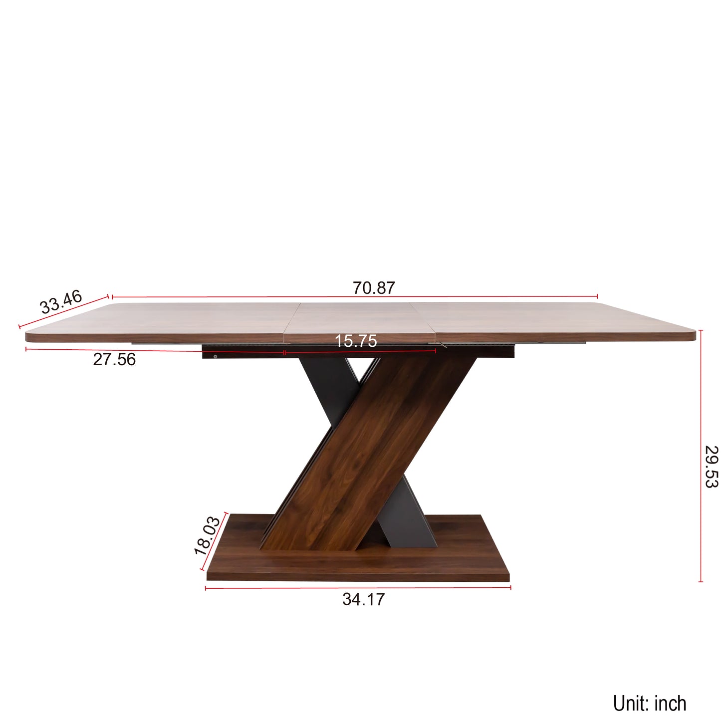 Walnut Multifunctional Extendable Console Table - Modern Design