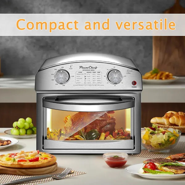 12L Stainless Steel Air Fryer with Dual Knob Control & Presets – Family Size Kitchen Appliance