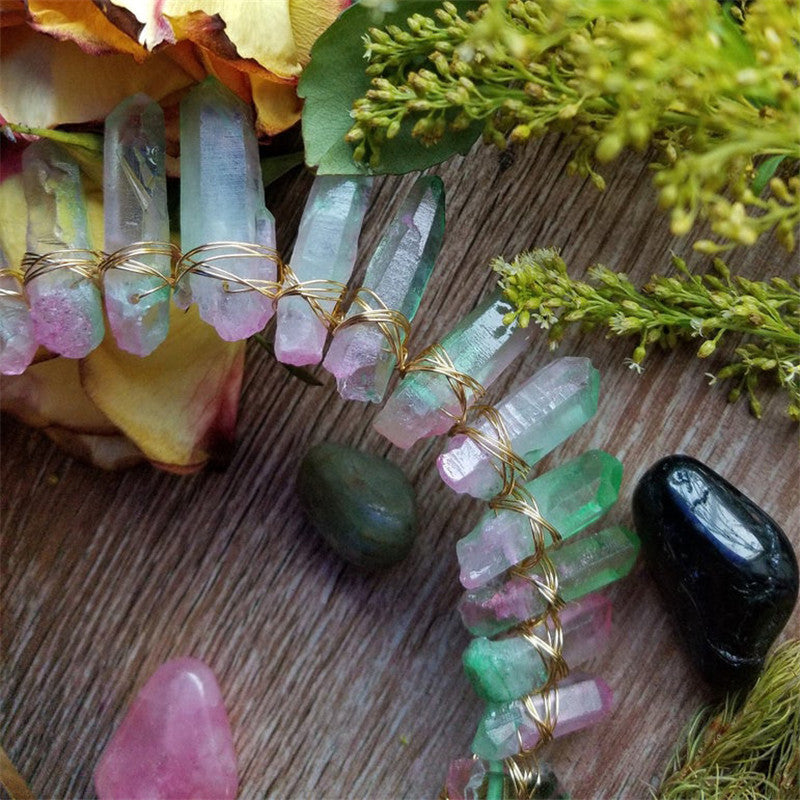 Crystal Crown Headband - Pink/Green