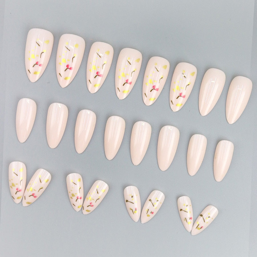Starry Sky Nail Stickers with Glue - 24pc Gold Foil Set