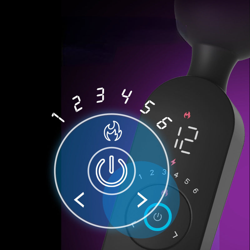 Adult Wellness Shock Toys with Variable Frequency and Heating - Black