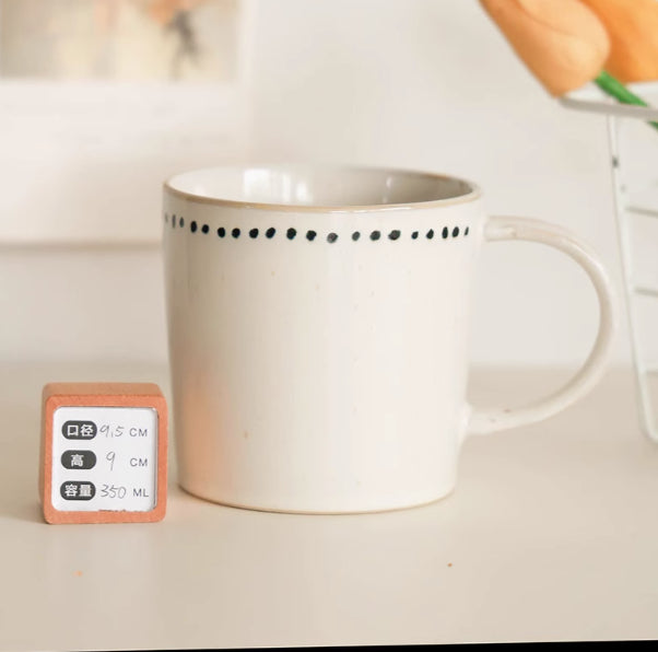 Ceramic Mug Breakfast Cup with Color Glaze, 401-500mL, Multiple Colors
