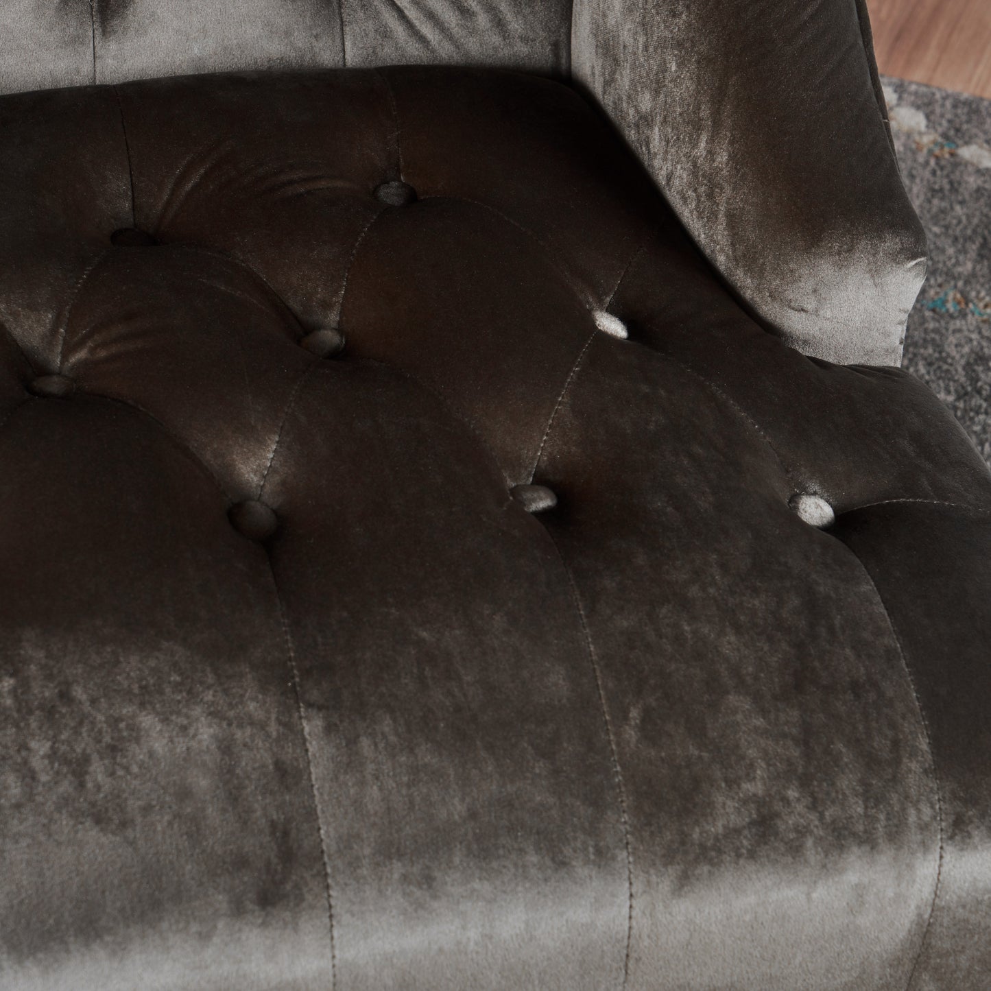 Grey Velvet Hi-Back Club Chair with Wingback Design