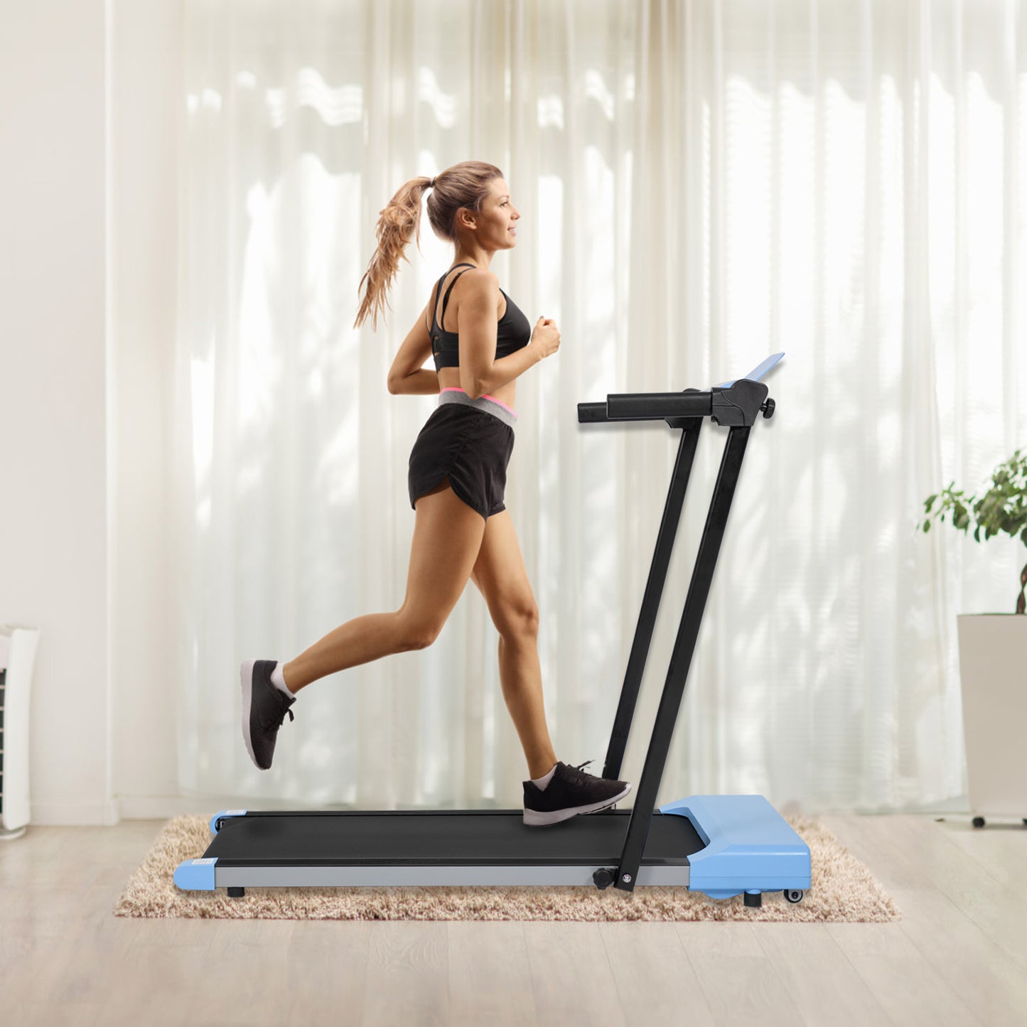 Treadmill for Home with LED Display - Blue