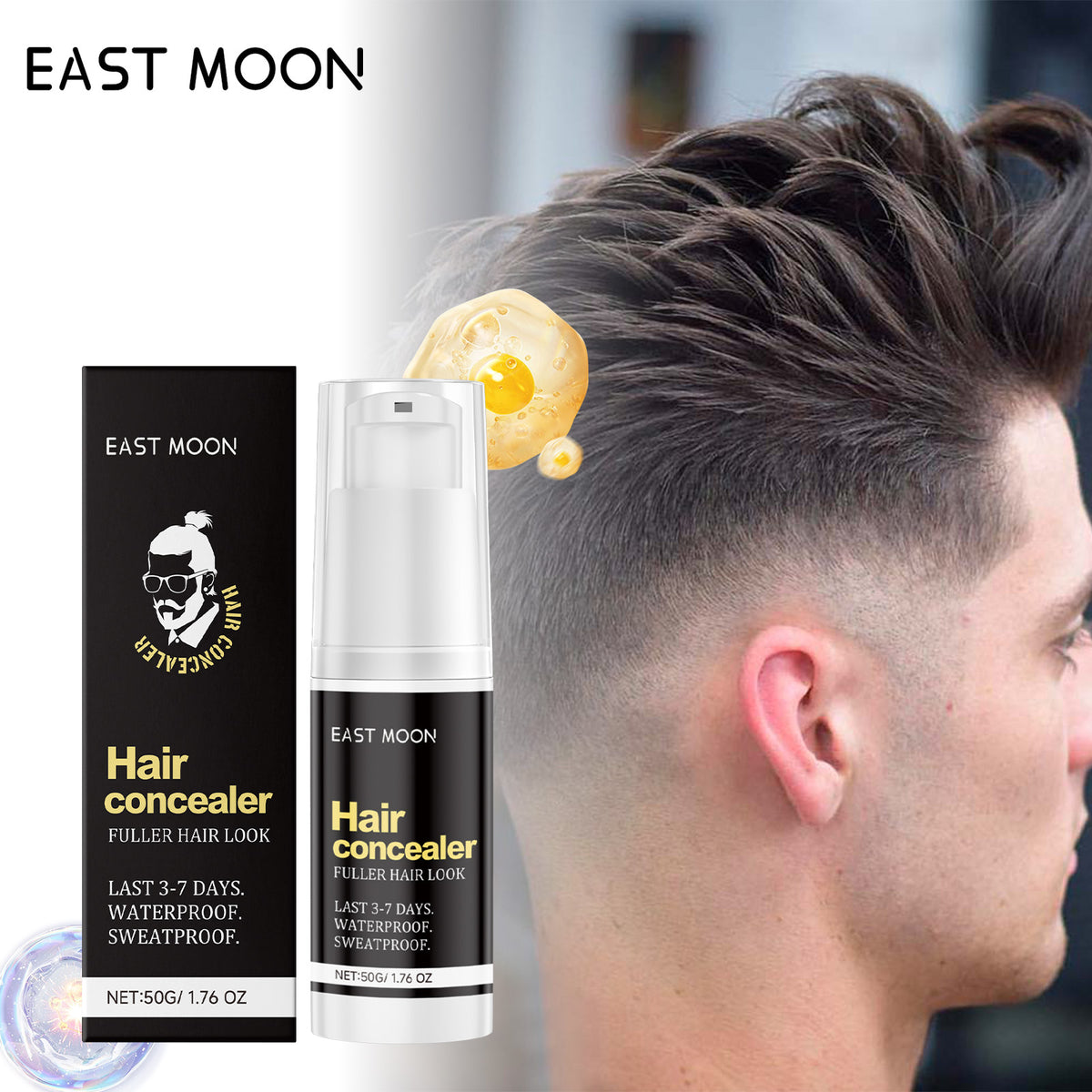Black Scalp Concealer - 50g Hair Root Cover Up for Thinning Hair