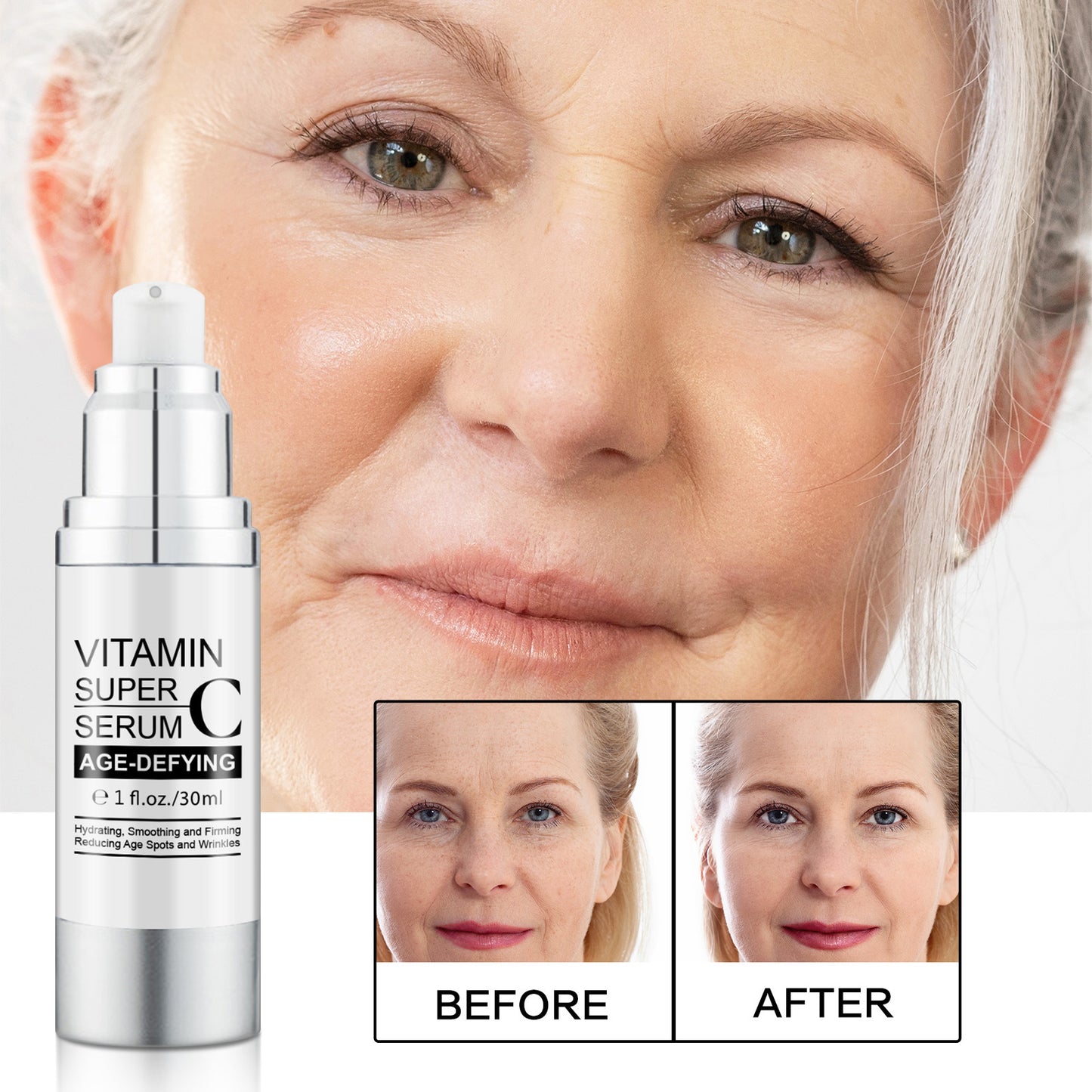 Women’s Hydrating Vitamin C Serum 30ml - Firming & Moisturizing Facial Treatment