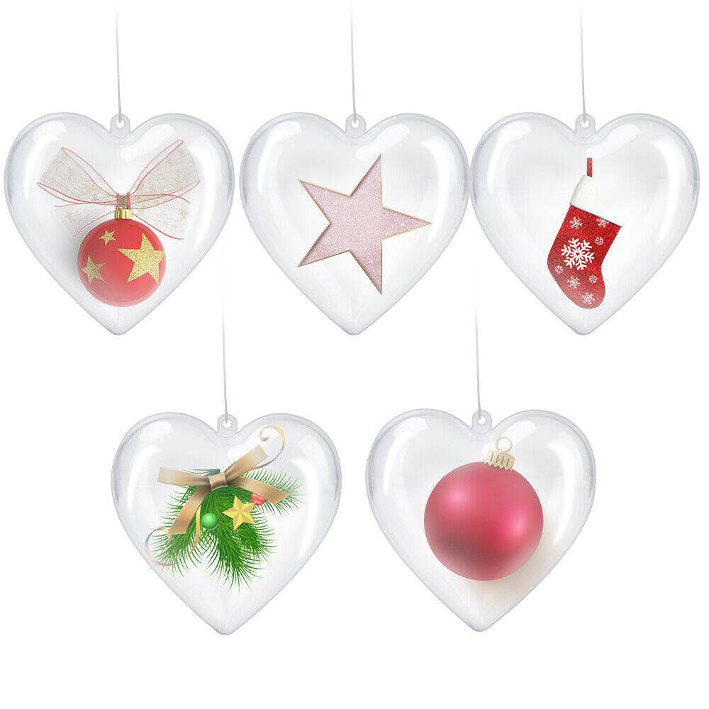 5PC Transparent Christmas Tree Baubles - DIY Ornament Decorations