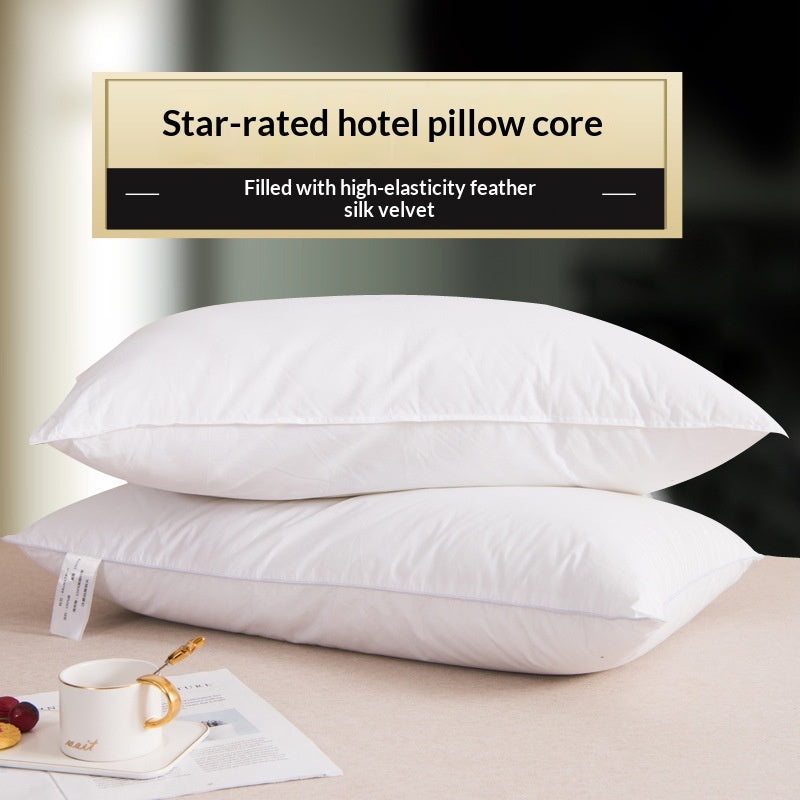 Hotel-Style Fiber Pillow Insert - High-Resilience Cotton Bedding Pillow