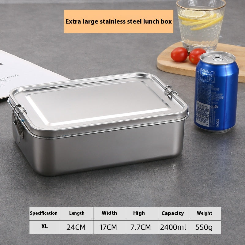 304 Stainless Steel Lunch Box Food Grade with Lid and Partition Options