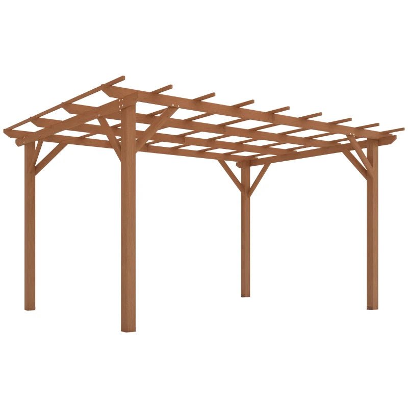 Wood Pergola Garden Trellis with Stable Frame for Climbing Plants - Dark Brown