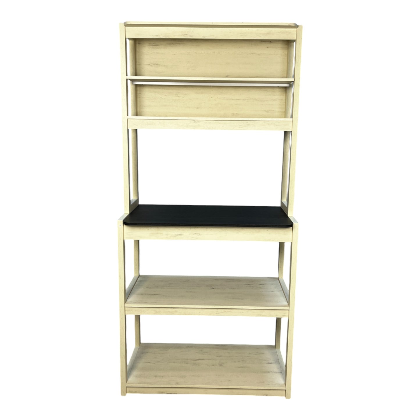 5-Tier Kitchen Packer Rack - White & Black Shelving Unit