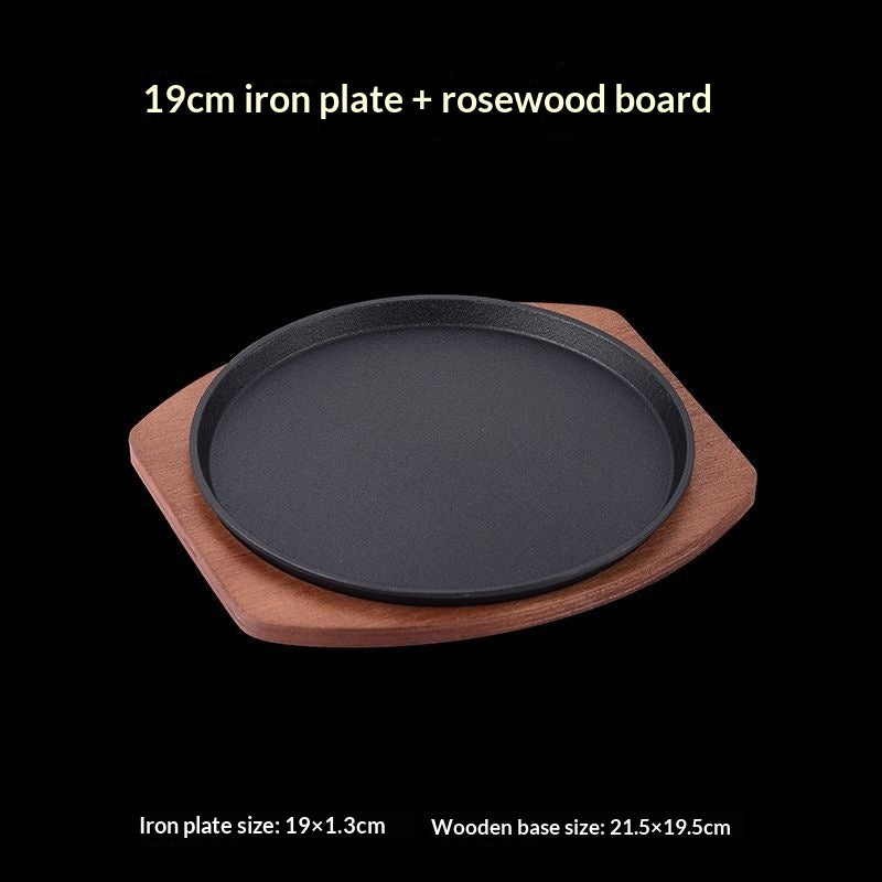 Cast Iron Teppanyaki Grill Pan for Outdoor Barbecue, Round Commercial Cooking