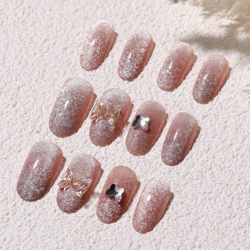 Fake Nail Patches with Jelly Glue - 24 Pieces