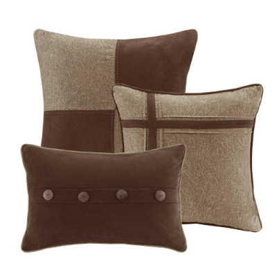 7 Piece Faux Suede Comforter Set - Cozy Lodge Style Bedding