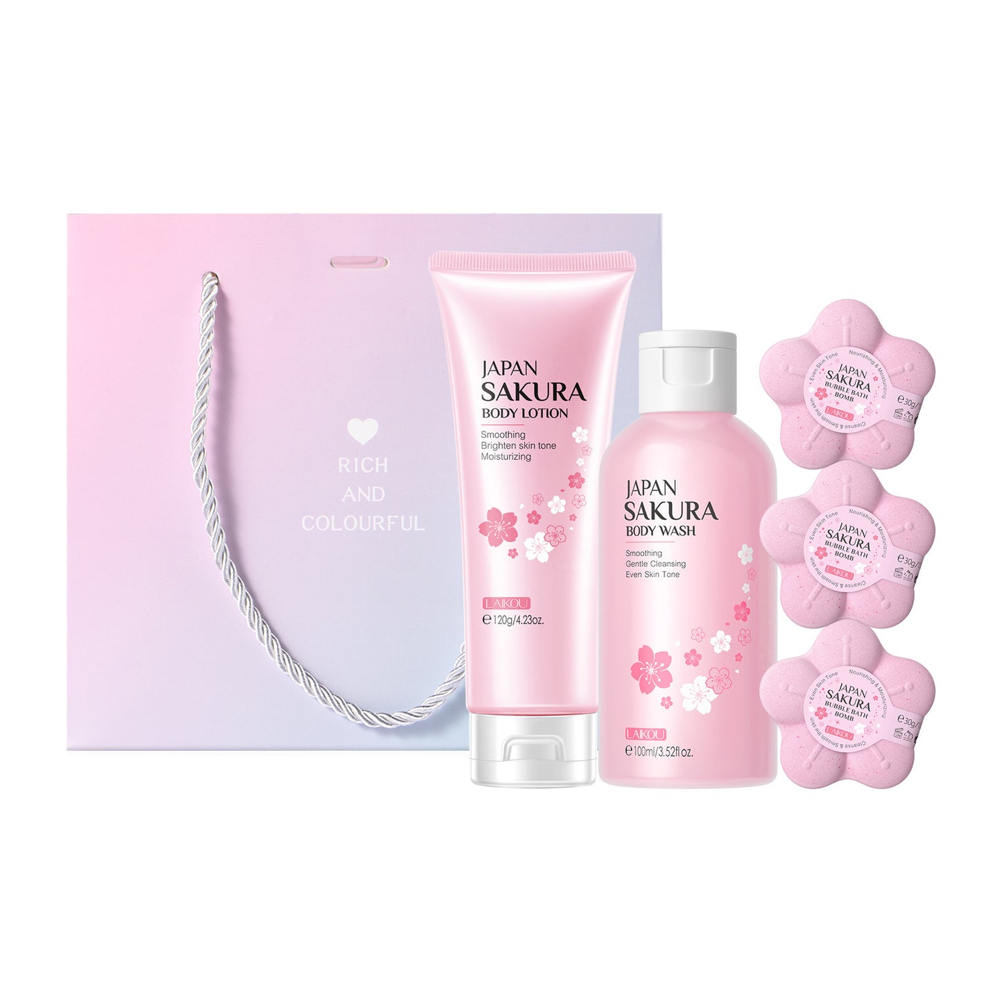 Cherry Blossom Bath Set 3-Piece Moisturizing & Cleansing Collection