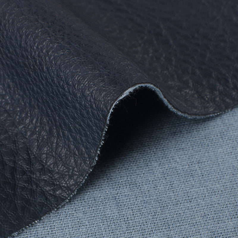 Half PU Leather Fabric for Upholstery & Garments - Black, Blue, Brown, Apricot