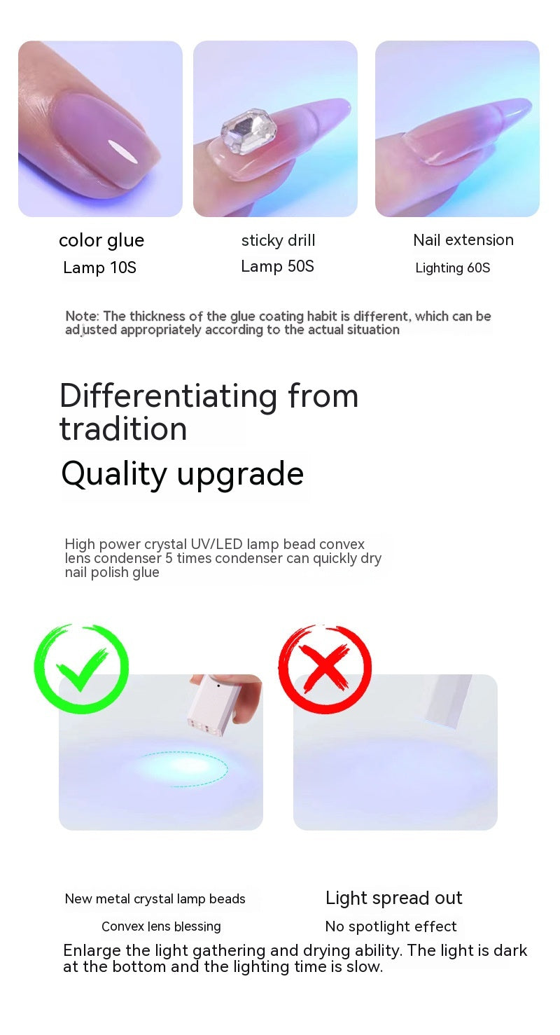 Portable Nail Lamp with Screen Display - Small Handheld Phototherapy Device