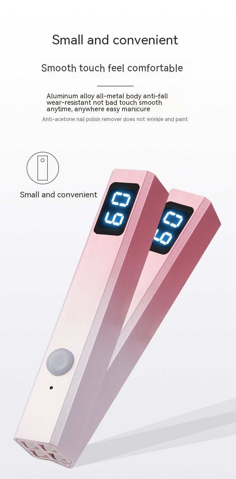 Portable Nail Lamp with Screen Display - Small Handheld Phototherapy Device