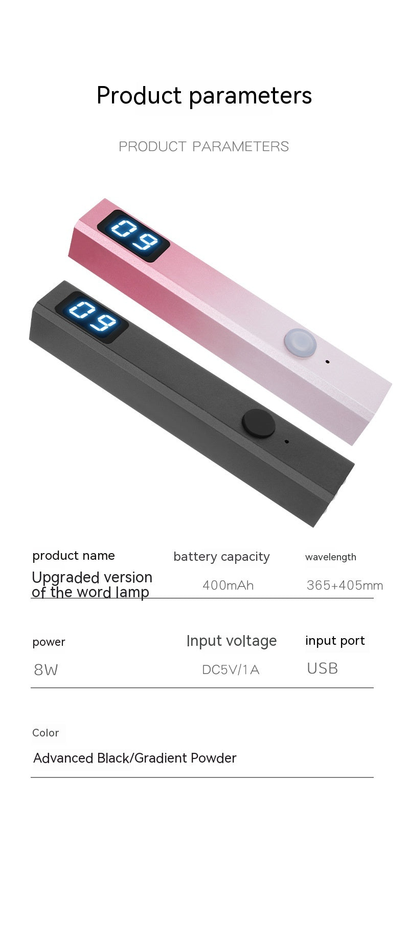 Portable Nail Lamp with Screen Display - Small Handheld Phototherapy Device