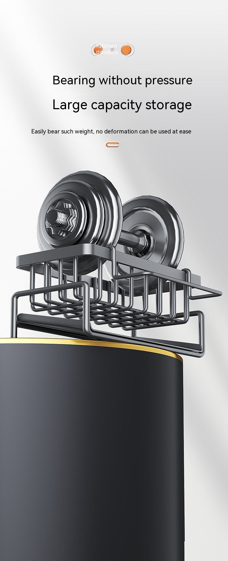 Multifunctional Kitchen Sink Drainage Basket Shelf - Black, Gray & White