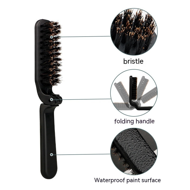 Portable Folding Shaving Brush with Bristles