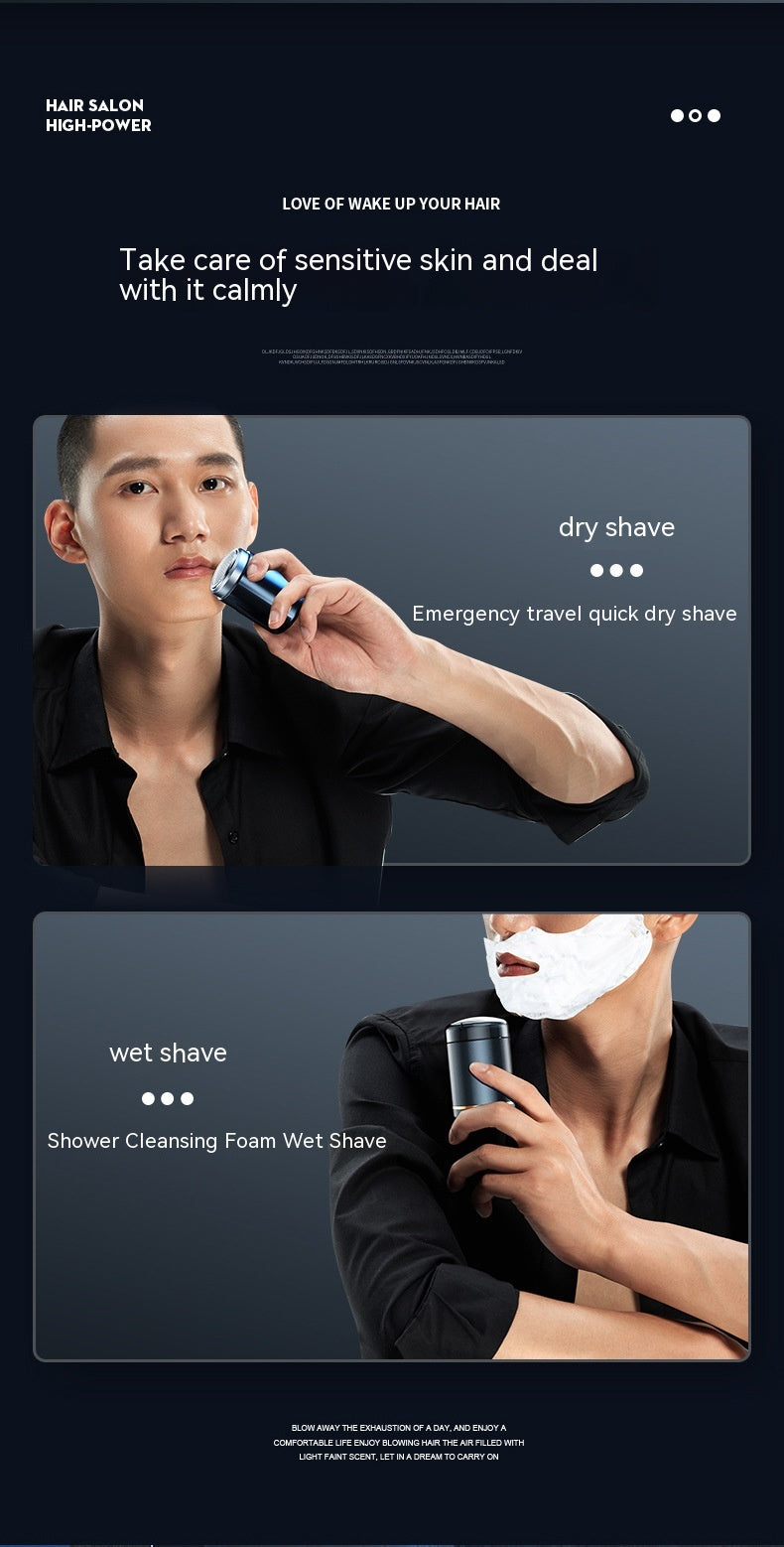 Electric Men's Portable Travel Shaver - Blue