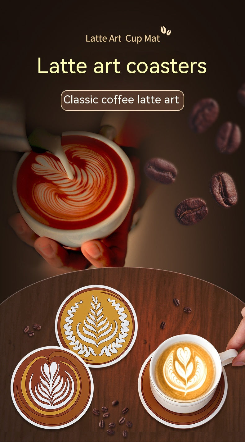 Anti-Scald Round Coffee Cup Mat - Thickened PVC Drink Coaster Set