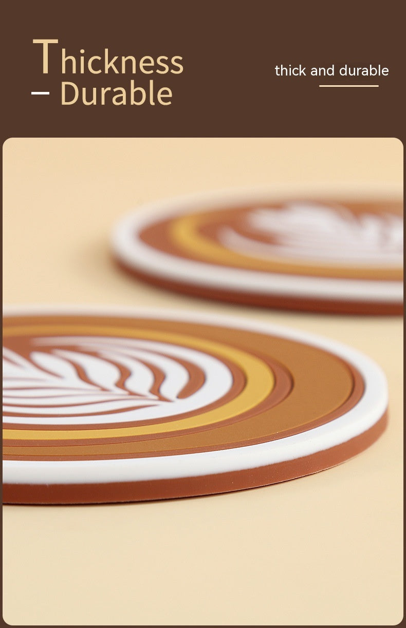 Anti-Scald Round Coffee Cup Mat - Thickened PVC Drink Coaster Set