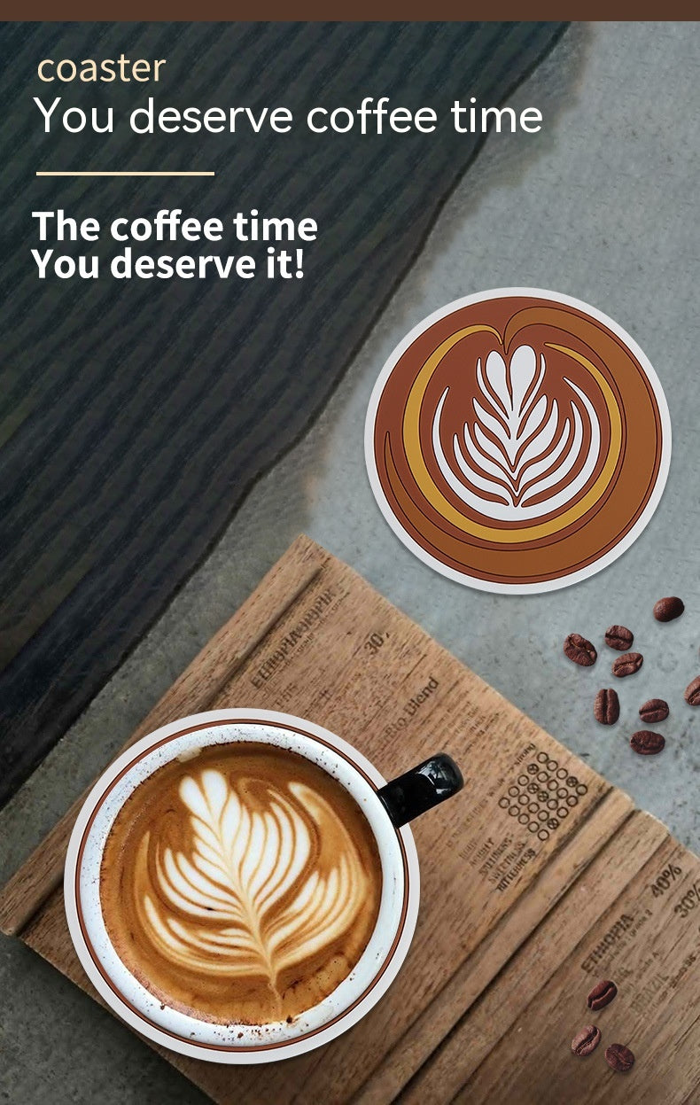 Anti-Scald Round Coffee Cup Mat - Thickened PVC Drink Coaster Set