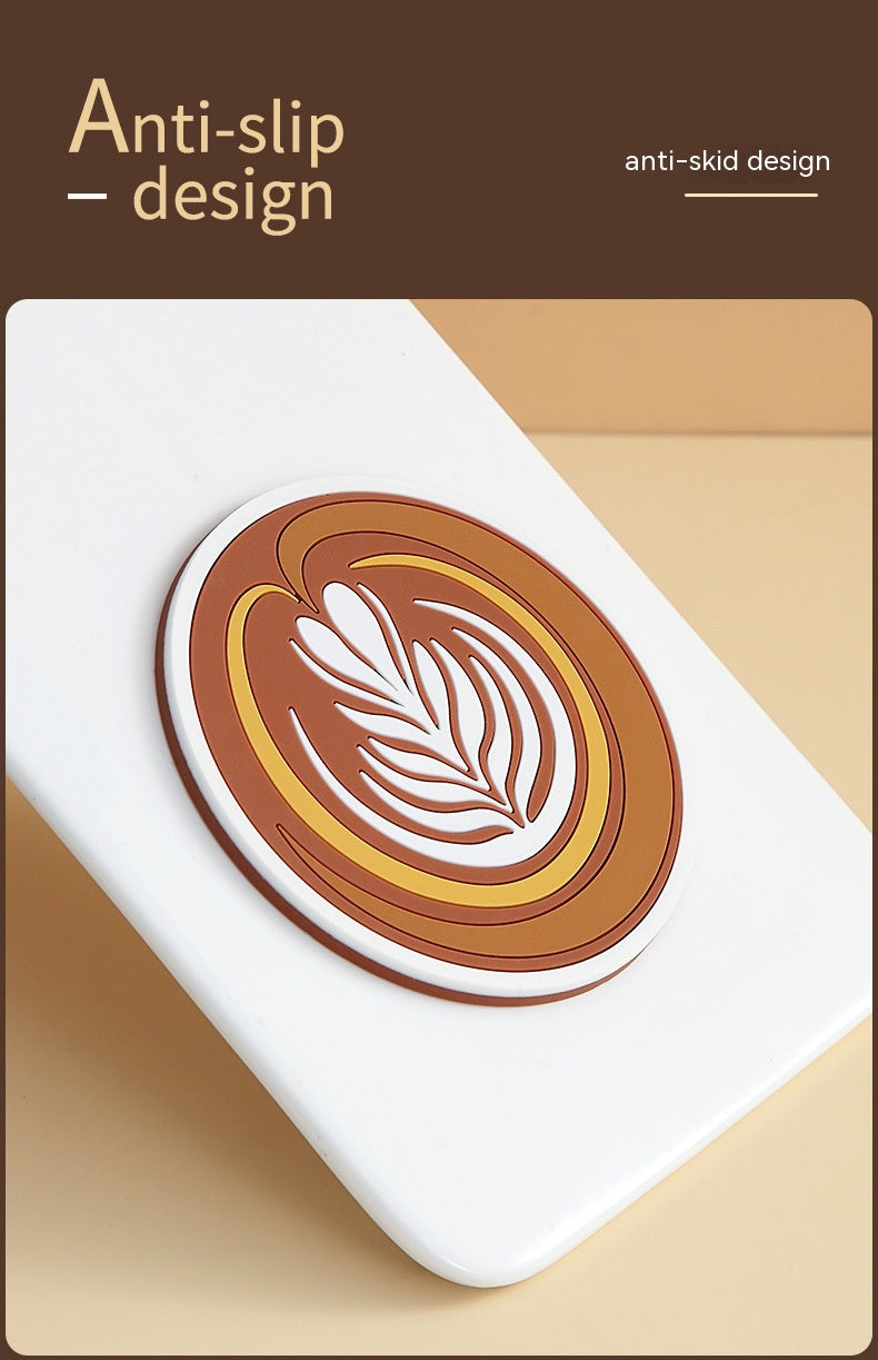 Anti-Scald Round Coffee Cup Mat - Thickened PVC Drink Coaster Set