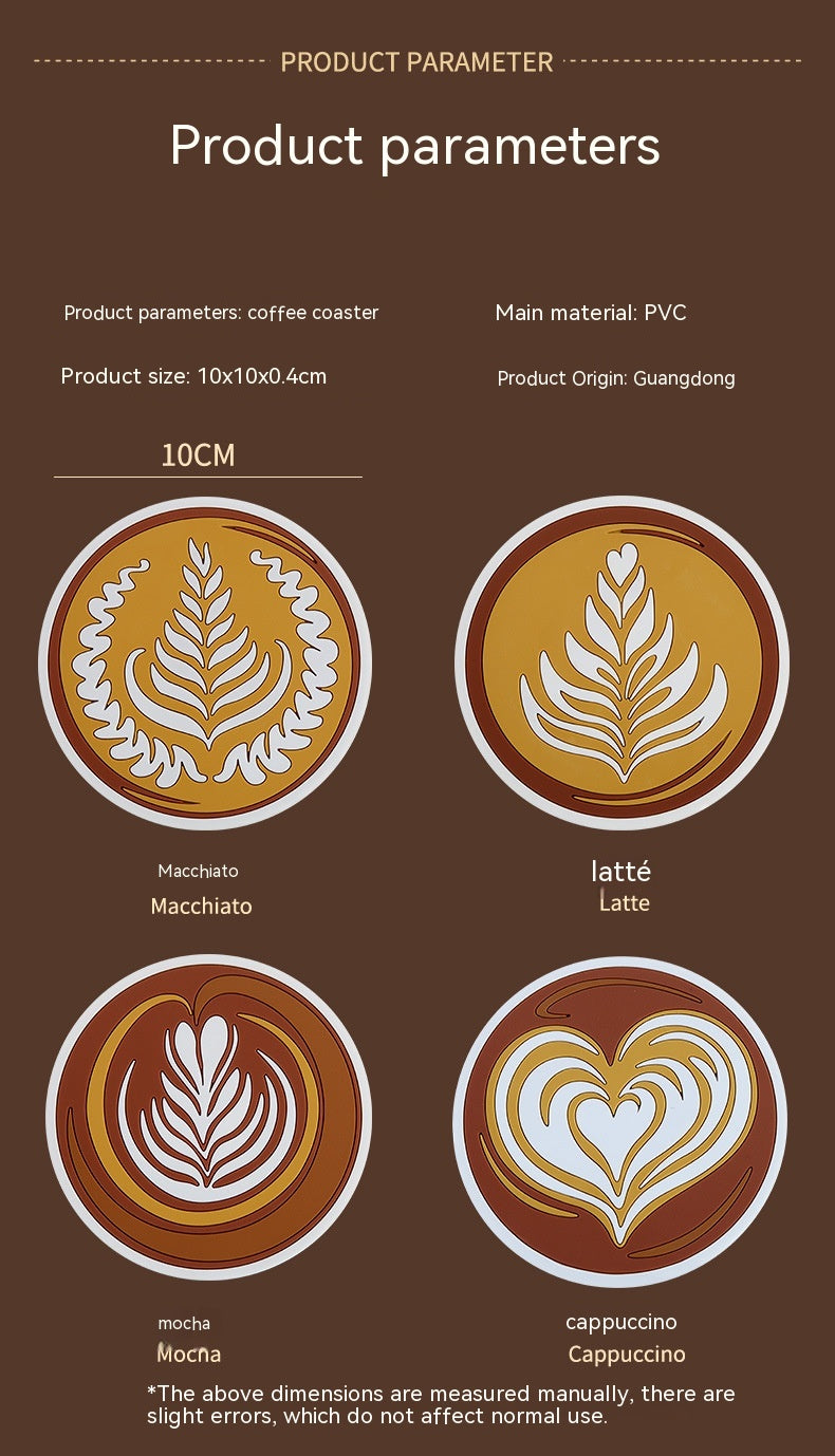 Anti-Scald Round Coffee Cup Mat - Thickened PVC Drink Coaster Set