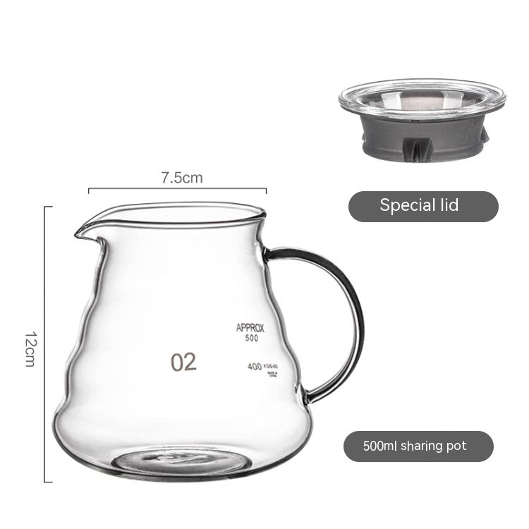 Glass Coffee Pot with Filter and Cloud Design - Handmade Kitchen Accessory