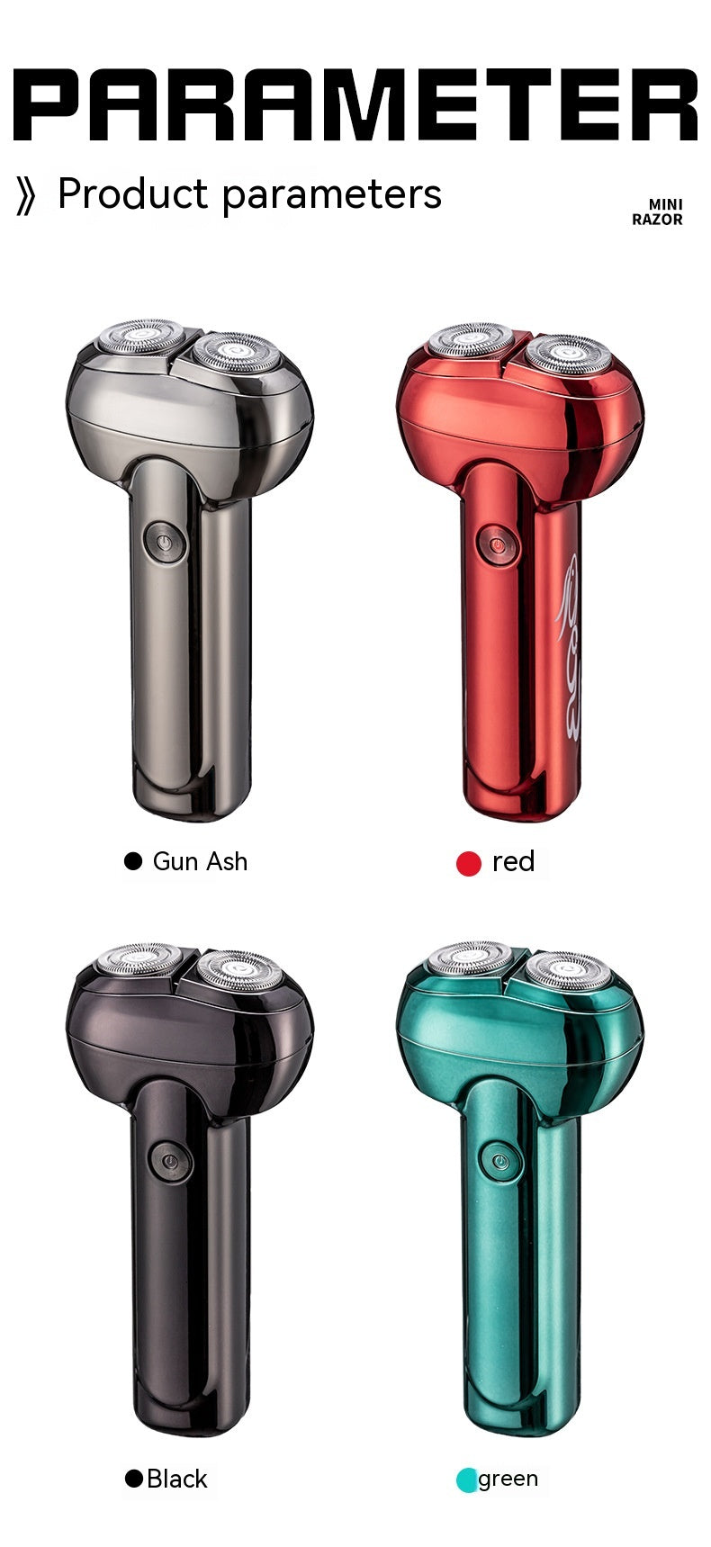 Rechargeable Electric Shaver for Men - Portable Brushless Razor