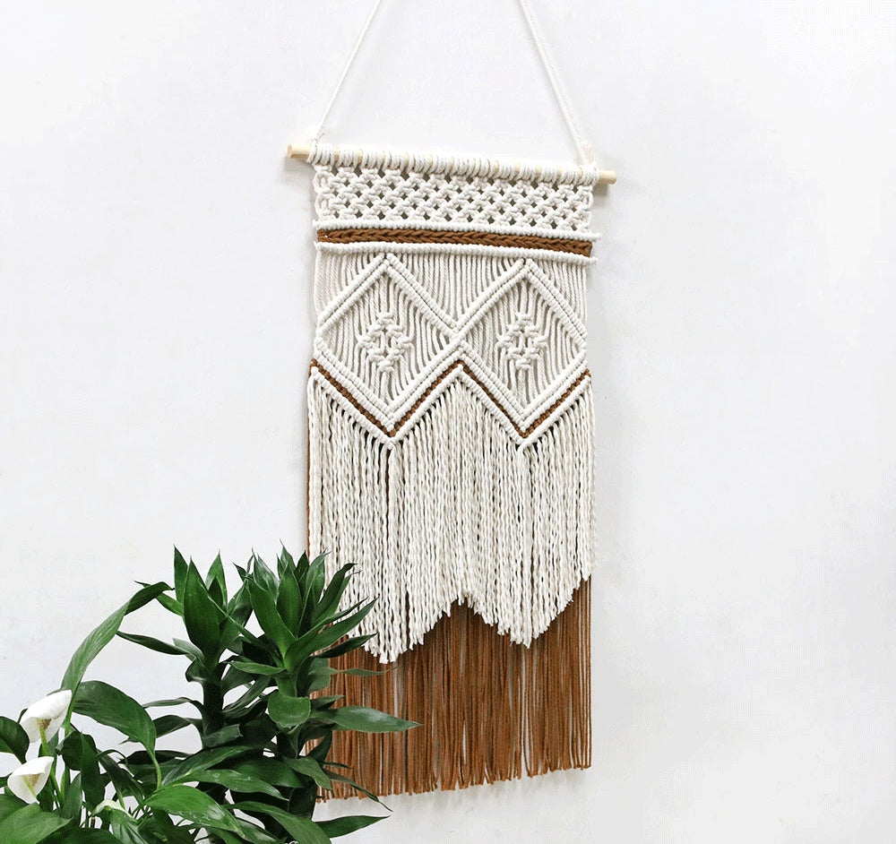 Living Room Wall Tapestry Decor 40x70cm Hand-Woven Cotton Art