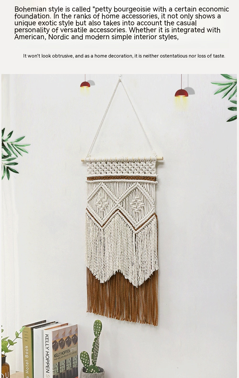 Living Room Wall Tapestry Decor 40x70cm Hand-Woven Cotton Art