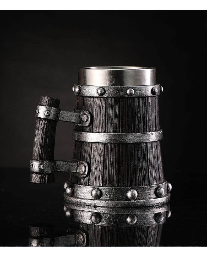 Large Capacity Beer Stein Mug with Handle - 600ML Stainless Steel Drinkware