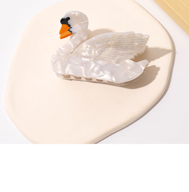Medium Hair Clip with Swan Grip - Hair Accessory for Women