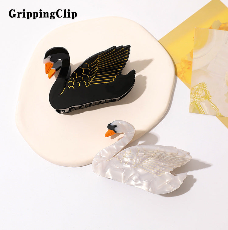 Medium Hair Clip with Swan Grip - Hair Accessory for Women