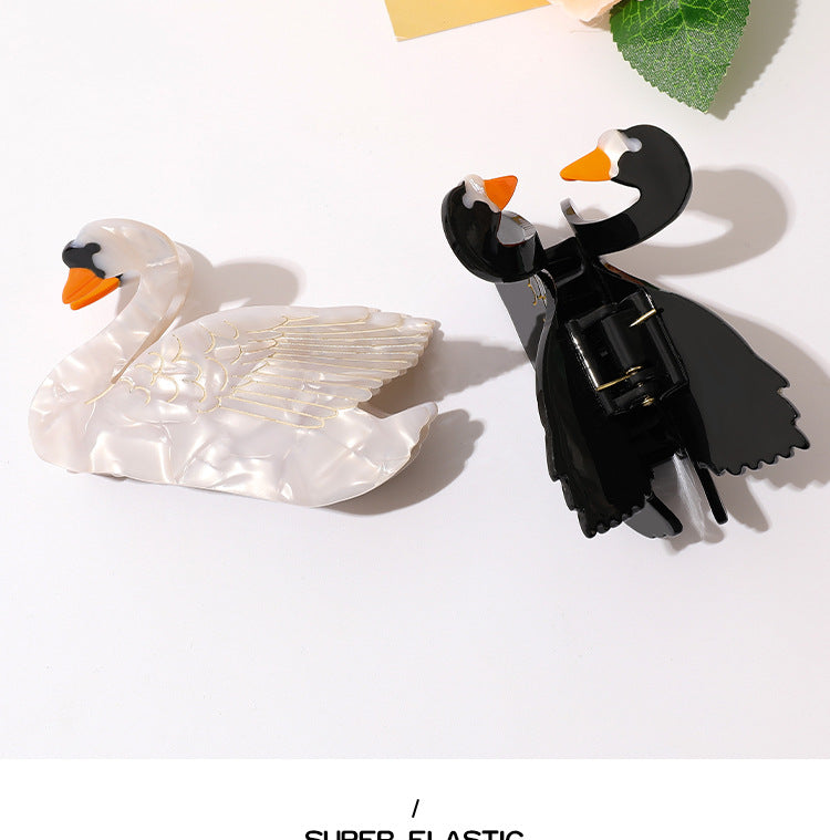 Medium Hair Clip with Swan Grip - Hair Accessory for Women