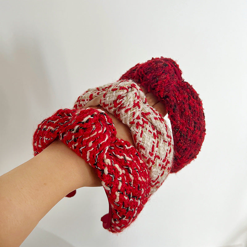 Wide Brim Hair Accessory with Knot Design - Multiple Colors