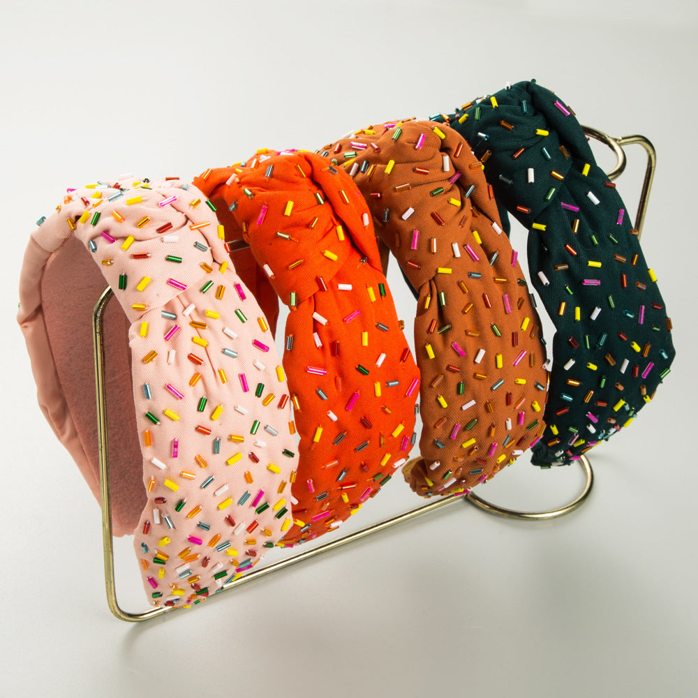 Fashion Hand-Stitched Glass Tube Headband with Temperament - Multiple Colors