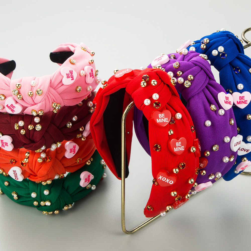 Rhinestone Pearl Hair Headband for Women