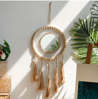 Hand-Woven Wooden Bead Tapestry for Home Decor - Pastoral Style