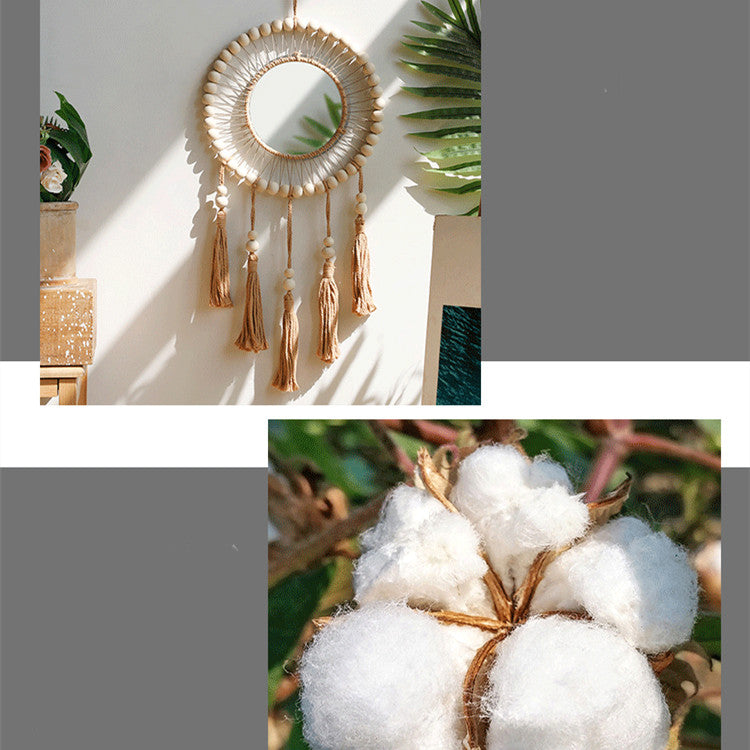 Hand-Woven Wooden Bead Tapestry for Home Decor - Pastoral Style