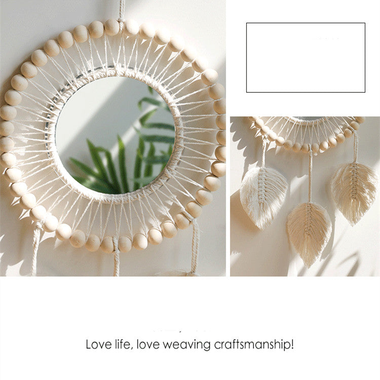 Hand-Woven Wooden Bead Tapestry for Home Decor - Pastoral Style