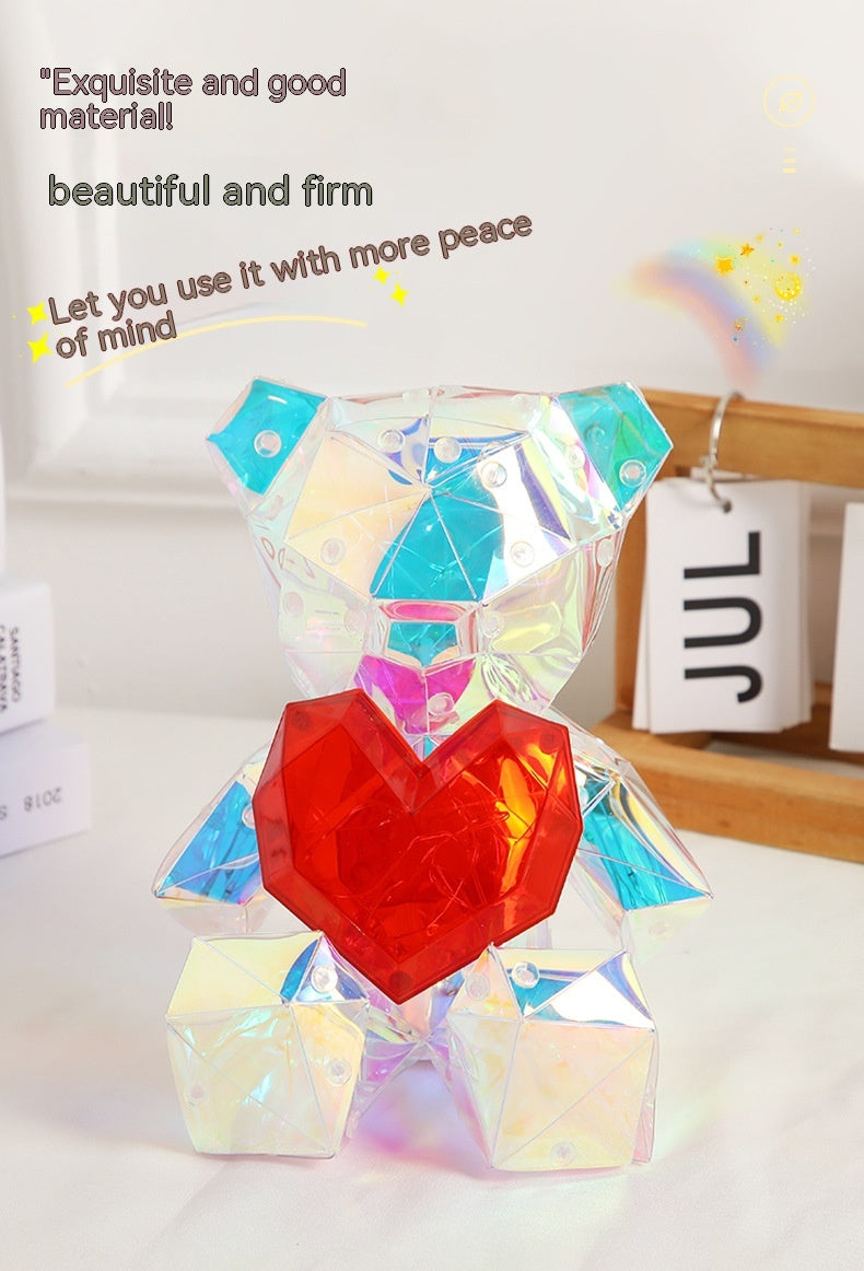 Colorful Bear Night Light - Birthday & Valentine's Day Gift for Kids